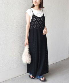 SHIPS / シップス ロング・マキシ丈ワンピース | SHIPS Colors:〈手洗い可能〉レースキャミワンピース × ベーシックTEE セット◇