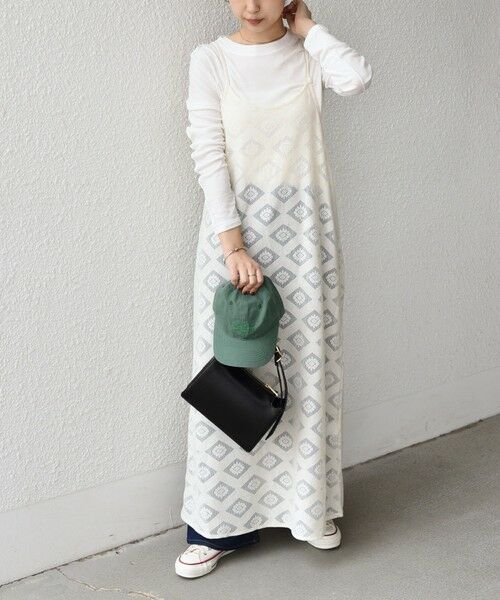 SHIPS / シップス ロング・マキシ丈ワンピース | SHIPS Colors:〈手洗い可能〉レースキャミワンピース × ベーシックTEE セット◇ | 詳細4