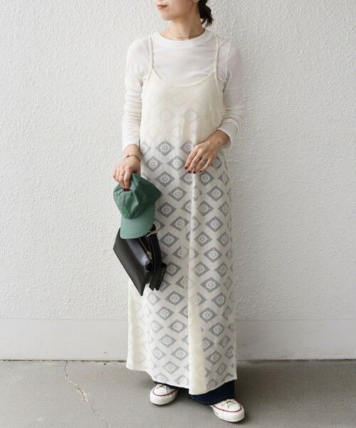 SHIPS / シップス ロング・マキシ丈ワンピース | SHIPS Colors:〈手洗い可能〉レースキャミワンピース × ベーシックTEE セット◇ | 詳細7