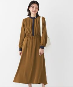 SHIPS / シップス ロング・マキシ丈ワンピース | SHIPS Colors:〈手洗い可能〉配色 ギャザー ロングスリーブ ワンピース◇