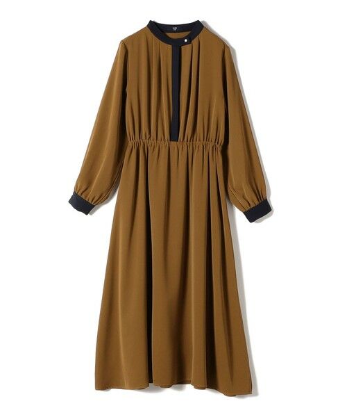 SHIPS / シップス ロング・マキシ丈ワンピース | SHIPS Colors:〈手洗い可能〉配色 ギャザー ロングスリーブ ワンピース◇ | 詳細1