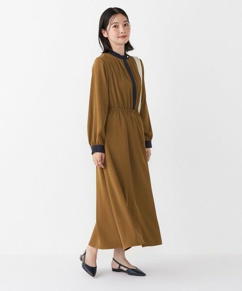 SHIPS / シップス ロング・マキシ丈ワンピース | SHIPS Colors:〈手洗い可能〉配色 ギャザー ロングスリーブ ワンピース◇ | 詳細5