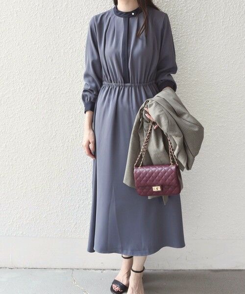 SHIPS / シップス ロング・マキシ丈ワンピース | SHIPS Colors:〈手洗い可能〉配色 ギャザー ロングスリーブ ワンピース◇ | 詳細16