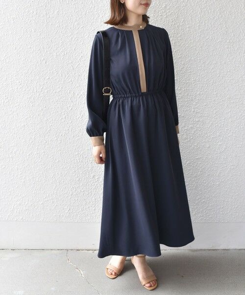 SHIPS / シップス ロング・マキシ丈ワンピース | SHIPS Colors:〈手洗い可能〉配色 ギャザー ロングスリーブ ワンピース◇ | 詳細19