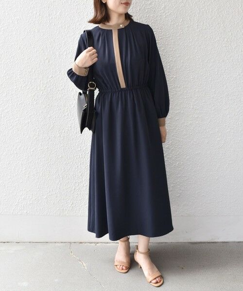 SHIPSシップス ロングワンピース フォーマルワンピース未使用 SHIPS ワンピース 「WEB限定」サイドタックワンピース