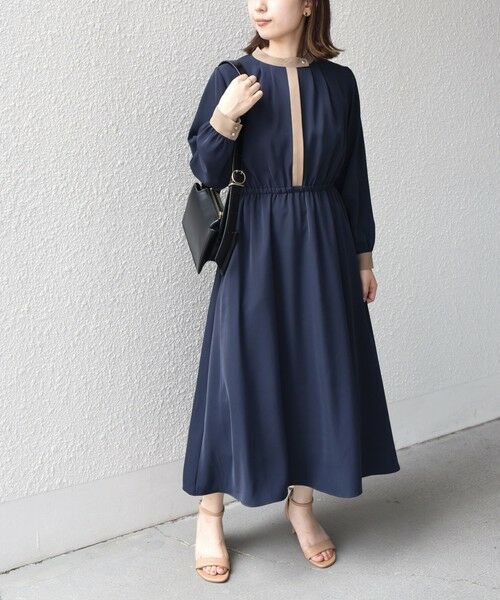 SHIPS / シップス ロング・マキシ丈ワンピース | SHIPS Colors:〈手洗い可能〉配色 ギャザー ロングスリーブ ワンピース◇ | 詳細21