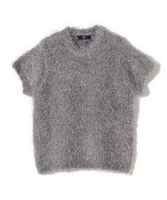 SHIPS / シップス ニット・セーター | SHIPS Colors:〈手洗い可能〉フェイク フェザー クルーネック ショートスリーブ◇