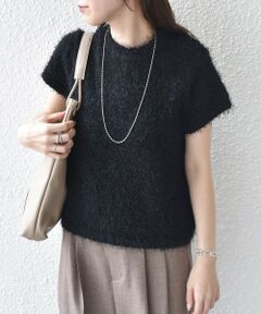 SHIPS / シップス ニット・セーター | SHIPS Colors:〈手洗い可能〉フェイク フェザー クルーネック ショートスリーブ◇