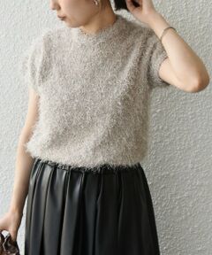 SHIPS / シップス ニット・セーター | SHIPS Colors:〈手洗い可能〉フェイク フェザー クルーネック ショートスリーブ◇