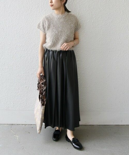 SHIPS / シップス ニット・セーター | SHIPS Colors:〈手洗い可能〉フェイク フェザー クルーネック ショートスリーブ◇ | 詳細14