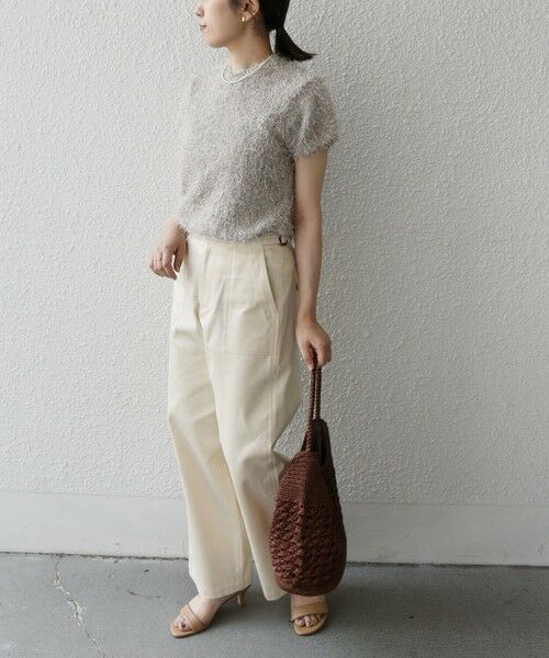 SHIPS / シップス ニット・セーター | SHIPS Colors:〈手洗い可能〉フェイク フェザー クルーネック ショートスリーブ◇ | 詳細15