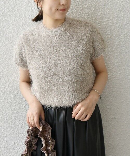 SHIPS / シップス ニット・セーター | SHIPS Colors:〈手洗い可能〉フェイク フェザー クルーネック ショートスリーブ◇ | 詳細16