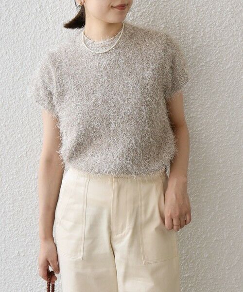 SHIPS / シップス ニット・セーター | SHIPS Colors:〈手洗い可能〉フェイク フェザー クルーネック ショートスリーブ◇ | 詳細18