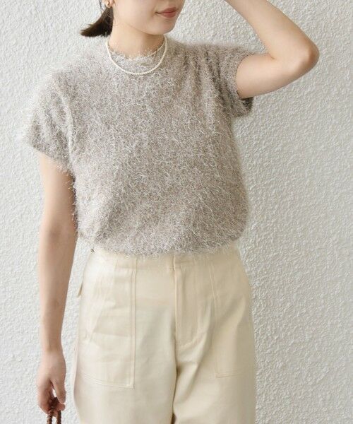 SHIPS / シップス ニット・セーター | SHIPS Colors:〈手洗い可能〉フェイク フェザー クルーネック ショートスリーブ◇ | 詳細19