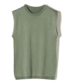 SHIPS / シップス ニット・セーター | SHIPS Colors:〈手洗い可能〉ブライト ワイドリブ ノースリーブ ニット◇