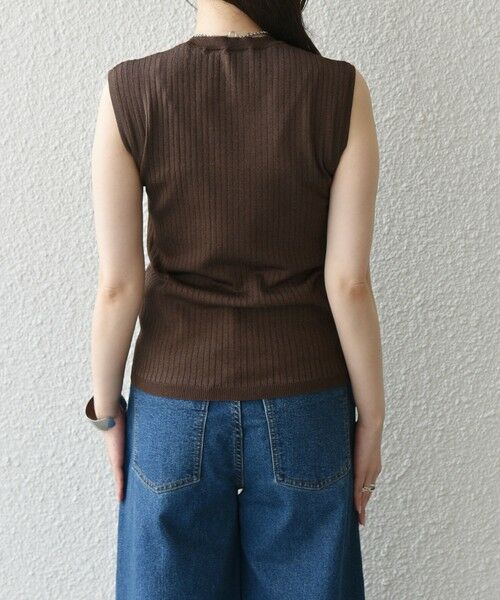 SHIPS / シップス ニット・セーター | SHIPS Colors:〈手洗い可能〉ブライト ワイドリブ ノースリーブ ニット◇ | 詳細18