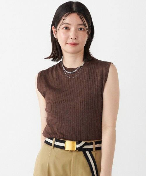 SHIPS Colors:〈手洗い可能〉ブライト ワイドリブ ノースリーブ