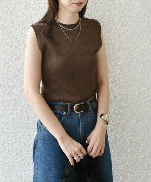 SHIPS / シップス ニット・セーター | SHIPS Colors:〈手洗い可能〉ブライト ワイドリブ ノースリーブ ニット◇ | 詳細27