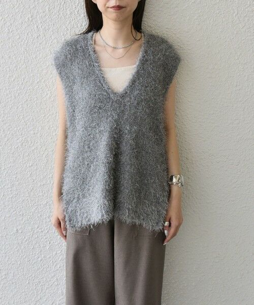 SHIPS / シップス ベスト | SHIPS Colors:〈手洗い可能〉フェイク フェザー Vネック ベスト◇ | 詳細3