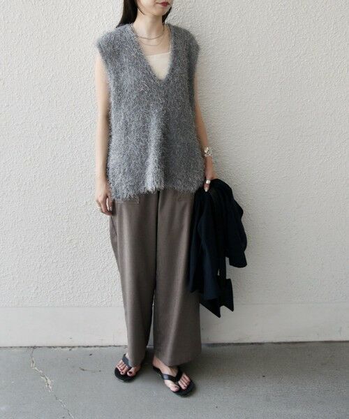 SHIPS / シップス ベスト | SHIPS Colors:〈手洗い可能〉フェイク フェザー Vネック ベスト◇ | 詳細7