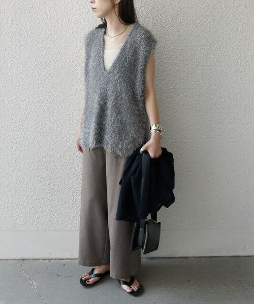 SHIPS / シップス ベスト | SHIPS Colors:〈手洗い可能〉フェイク フェザー Vネック ベスト◇ | 詳細9