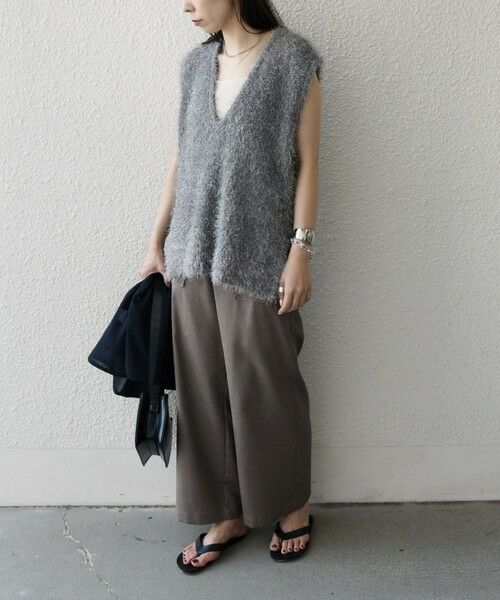 SHIPS / シップス ベスト | SHIPS Colors:〈手洗い可能〉フェイク フェザー Vネック ベスト◇ | 詳細10