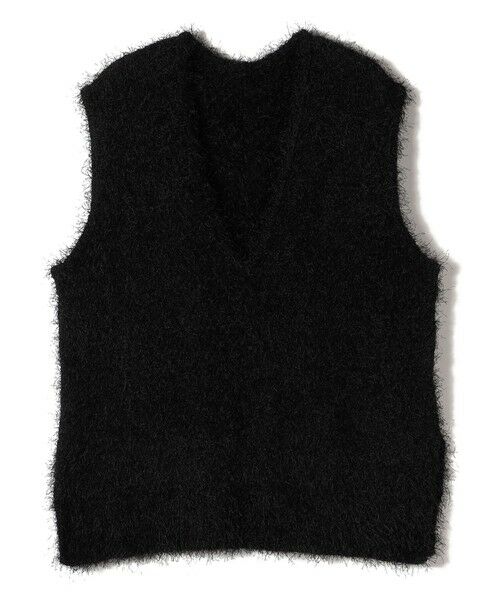 SHIPS for women/シップスウィメン SHIPS Colors:〈手洗い可能〉フェイク フェザー Vネック ベスト◇ ブラック ONE SIZE SHIPS for women/シップスウィメン SHIPS Colors:〈手洗い可能〉フェイク フェザー Vネック ベスト◇ ブラック ONE SIZE
