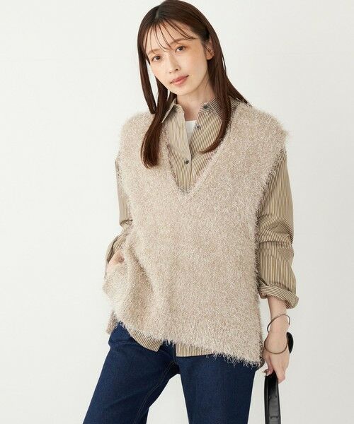 SHIPS / シップス ベスト | SHIPS Colors:〈手洗い可能〉フェイク フェザー Vネック ベスト◇ | 詳細19