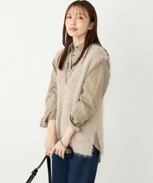 SHIPS / シップス ベスト | SHIPS Colors:〈手洗い可能〉フェイク フェザー Vネック ベスト◇ | 詳細20