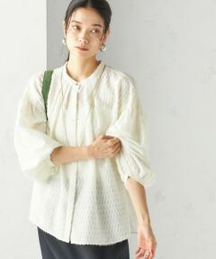 SHIPS / シップス シャツ・ブラウス | 〈手洗い可能〉シアー ジャカード 袖 シャーリング ブラウス