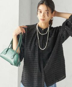 SHIPS / シップス シャツ・ブラウス | 〈手洗い可能〉シアー ジャカード 袖 シャーリング ブラウス