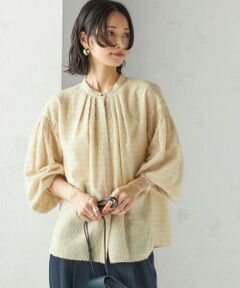 SHIPS / シップス シャツ・ブラウス | 〈手洗い可能〉シアー ジャカード 袖 シャーリング ブラウス