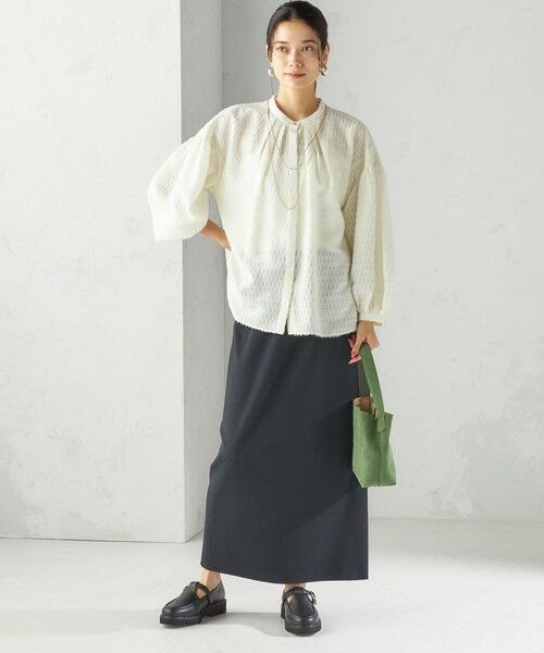 SHIPS / シップス シャツ・ブラウス | 〈手洗い可能〉シアー ジャカード 袖 シャーリング ブラウス | 詳細6