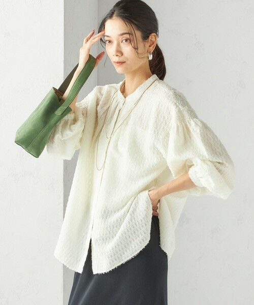 SHIPS / シップス シャツ・ブラウス | 〈手洗い可能〉シアー ジャカード 袖 シャーリング ブラウス | 詳細8