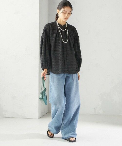 SHIPS / シップス シャツ・ブラウス | 〈手洗い可能〉シアー ジャカード 袖 シャーリング ブラウス | 詳細17