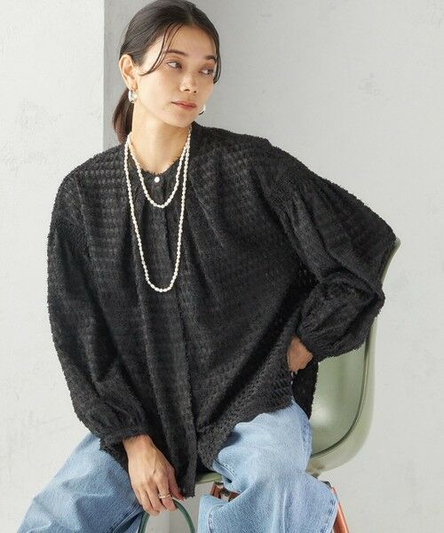 SHIPS / シップス シャツ・ブラウス | 〈手洗い可能〉シアー ジャカード 袖 シャーリング ブラウス | 詳細30