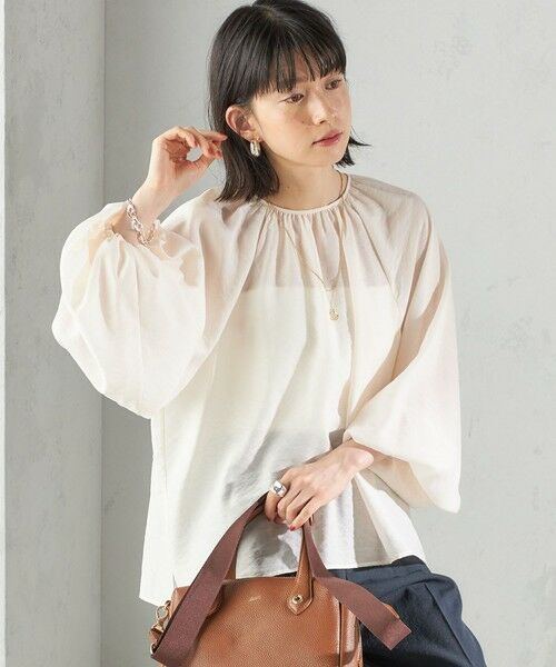 SHIPS / シップス シャツ・ブラウス | 〈手洗い可能〉シアー バンブー ギャザー ブラウス | 詳細13