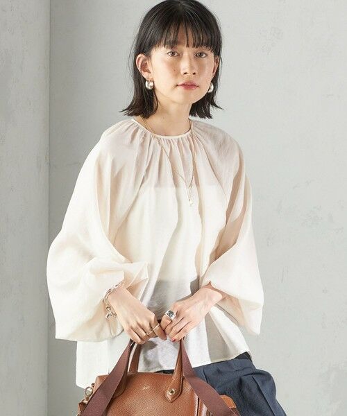 SHIPS / シップス シャツ・ブラウス | 〈手洗い可能〉シアー バンブー ギャザー ブラウス | 詳細14