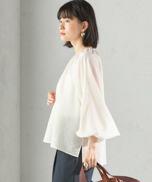 SHIPS / シップス シャツ・ブラウス | 〈手洗い可能〉シアー バンブー ギャザー ブラウス | 詳細8