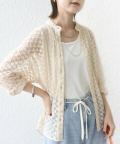 SHIPS / シップス シャツ・ブラウス | 〈手洗い可能〉フラワー チュール 刺繍 シャツ