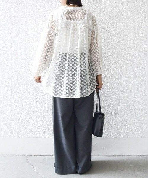 SHIPS / シップス シャツ・ブラウス | 〈手洗い可能〉フラワー チュール 刺繍 シャツ | 詳細13