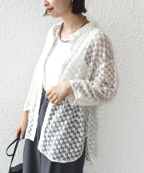 SHIPS / シップス シャツ・ブラウス | 〈手洗い可能〉フラワー チュール 刺繍 シャツ | 詳細15