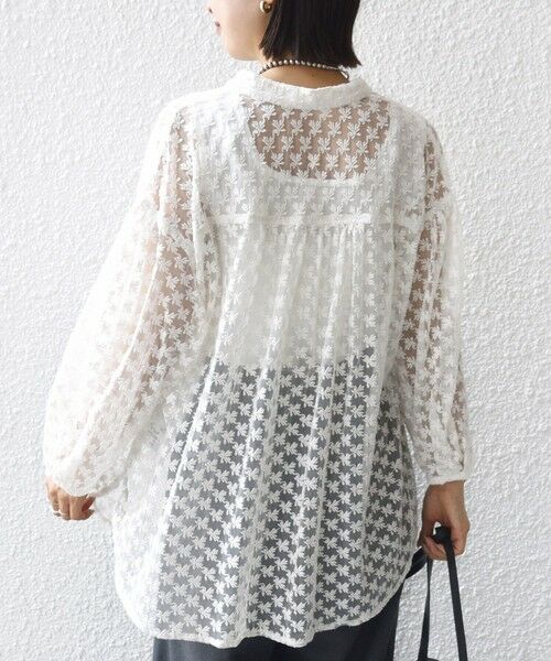 SHIPS / シップス シャツ・ブラウス | 〈手洗い可能〉フラワー チュール 刺繍 シャツ | 詳細16