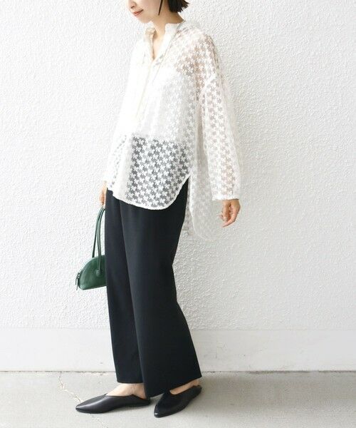 SHIPS / シップス シャツ・ブラウス | 〈手洗い可能〉フラワー チュール 刺繍 シャツ | 詳細2