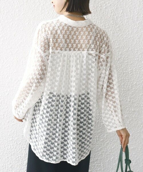 SHIPS / シップス シャツ・ブラウス | 〈手洗い可能〉フラワー チュール 刺繍 シャツ | 詳細8