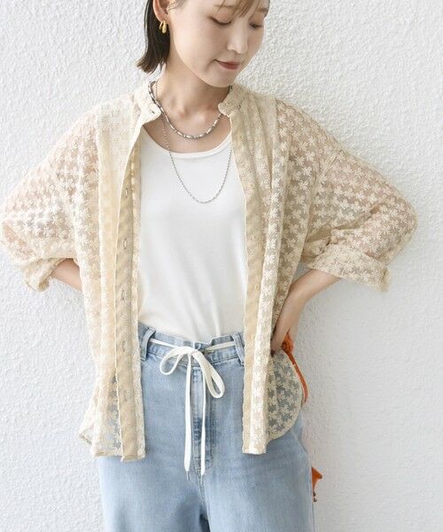 SHIPS / シップス シャツ・ブラウス | 〈手洗い可能〉フラワー チュール 刺繍 シャツ | 詳細25