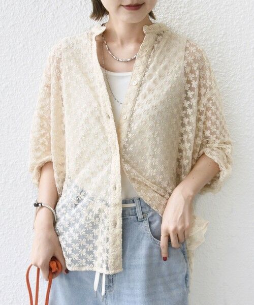 SHIPS / シップス シャツ・ブラウス | 〈手洗い可能〉フラワー チュール 刺繍 シャツ | 詳細29