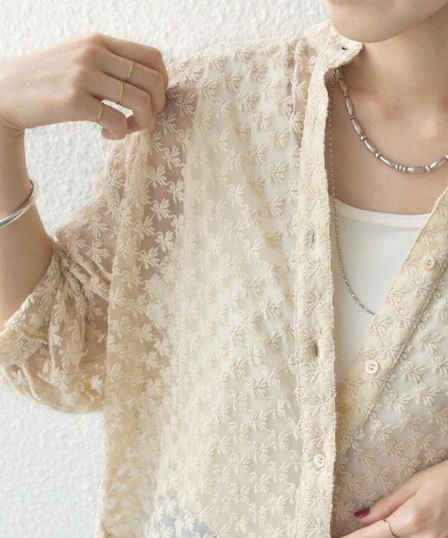SHIPS / シップス シャツ・ブラウス | 〈手洗い可能〉フラワー チュール 刺繍 シャツ | 詳細30