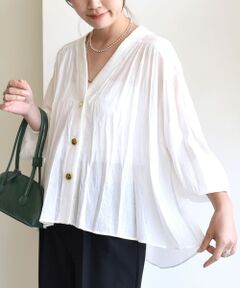 SHIPS / シップス カーディガン・ボレロ | 【WEB限定】〈手洗い可能〉シアー Vネック フレア シャツ カーディガン