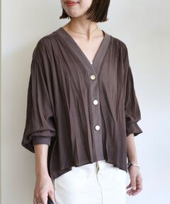 SHIPS / シップス カーディガン・ボレロ | 【WEB限定】〈手洗い可能〉シアー Vネック フレア シャツ カーディガン